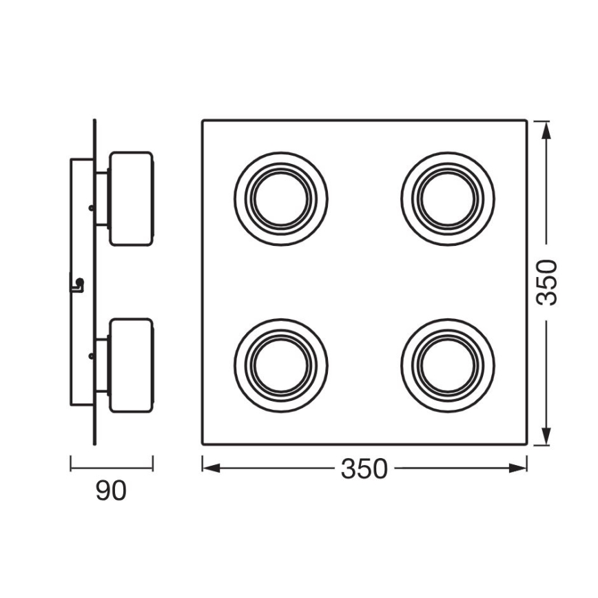Ledvance - LED Plafonjera za kupatilo ORBIS FLAME 4xLED/5,5W/230V 3000/4000K IP44 bela