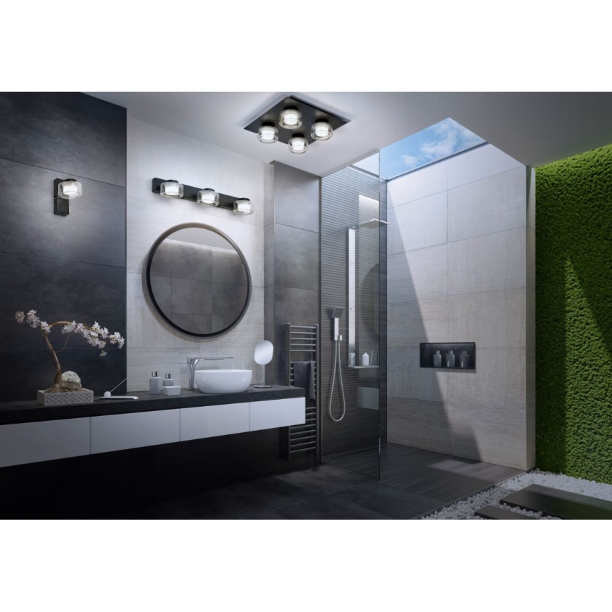 Ledvance - LED Plafonjera za kupatilo ORBIS FLAME 4xLED/5,5W/230V 3000/4000K IP44 crno