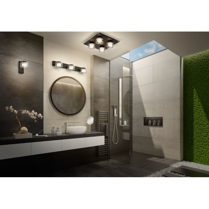 Ledvance - LED Plafonjera za kupatilo ORBIS FLAME 4xLED/5,5W/230V 3000/4000K IP44 crno