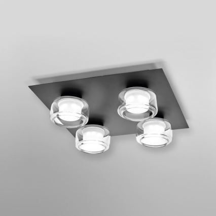 Ledvance - LED Plafonjera za kupatilo ORBIS FLAME 4xLED/5,5W/230V 3000/4000K IP44 crno