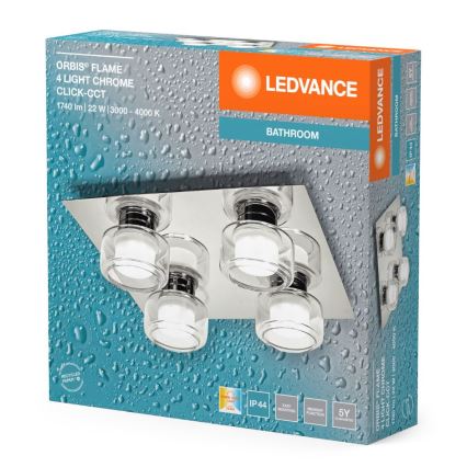 Ledvance - LED Plafonjera za kupatilo ORBIS FLAME 4xLED/5,5W/230V 3000/4000K IP44 krom