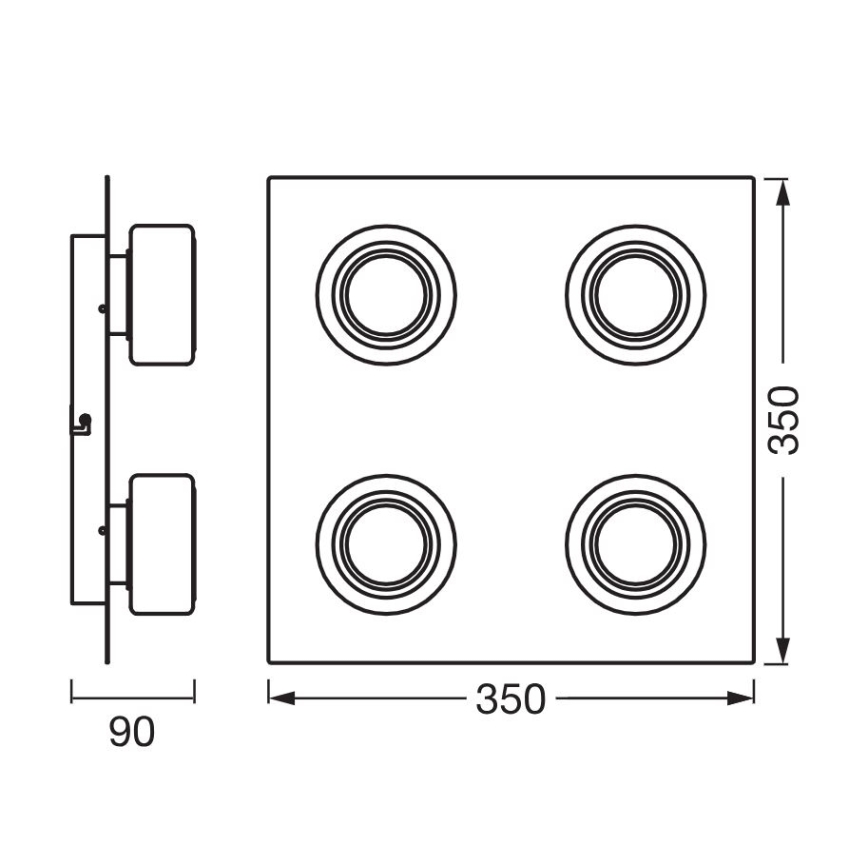 Ledvance - LED Plafonjera za kupatilo ORBIS FLAME 4xLED/5,5W/230V 3000/4000K IP44 krom