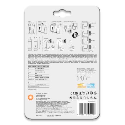 Ledvance - LED prenosivi punjač sa funkcijom lampe MOBILE LED/0,5W/5V 1800mAh 2xUSB