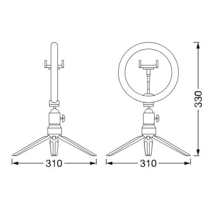 Ledvance - LED Prigušiva stona lampa sa stalkom i Držač za vlogovanje LED/5,5W/USB 3000/4000/6500K
