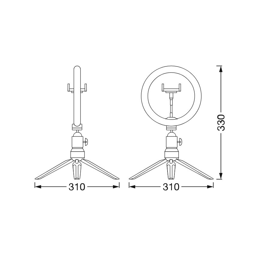 Ledvance - LED Prigušiva stona lampa sa stalkom i Držač za vlogovanje LED/5,5W/USB 3000/4000/6500K