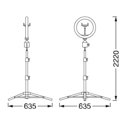 Ledvance - LED Prigušiva samostojeća lampa sa stalkom i Držač za vlogovanje LED/6W/USB 3000/4000/6500K