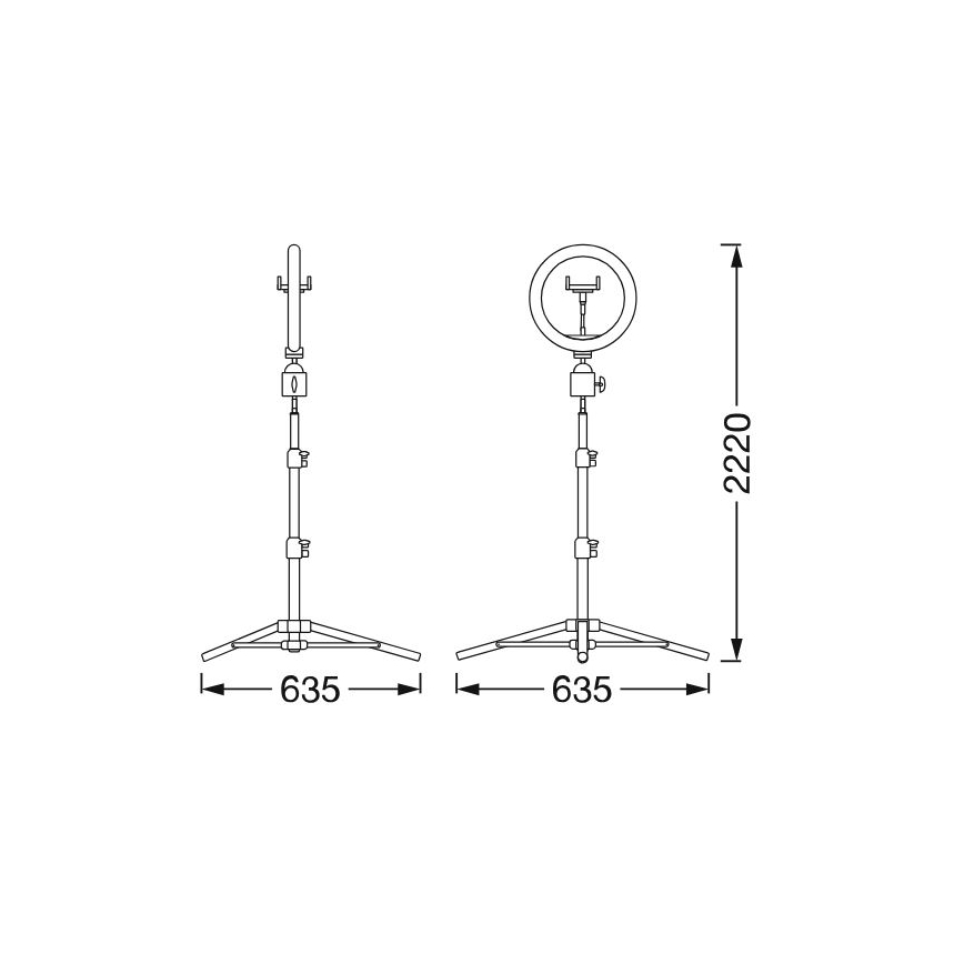 Ledvance - LED Prigušiva samostojeća lampa sa stalkom i Držač za vlogovanje LED/6W/USB 3000/4000/6500K