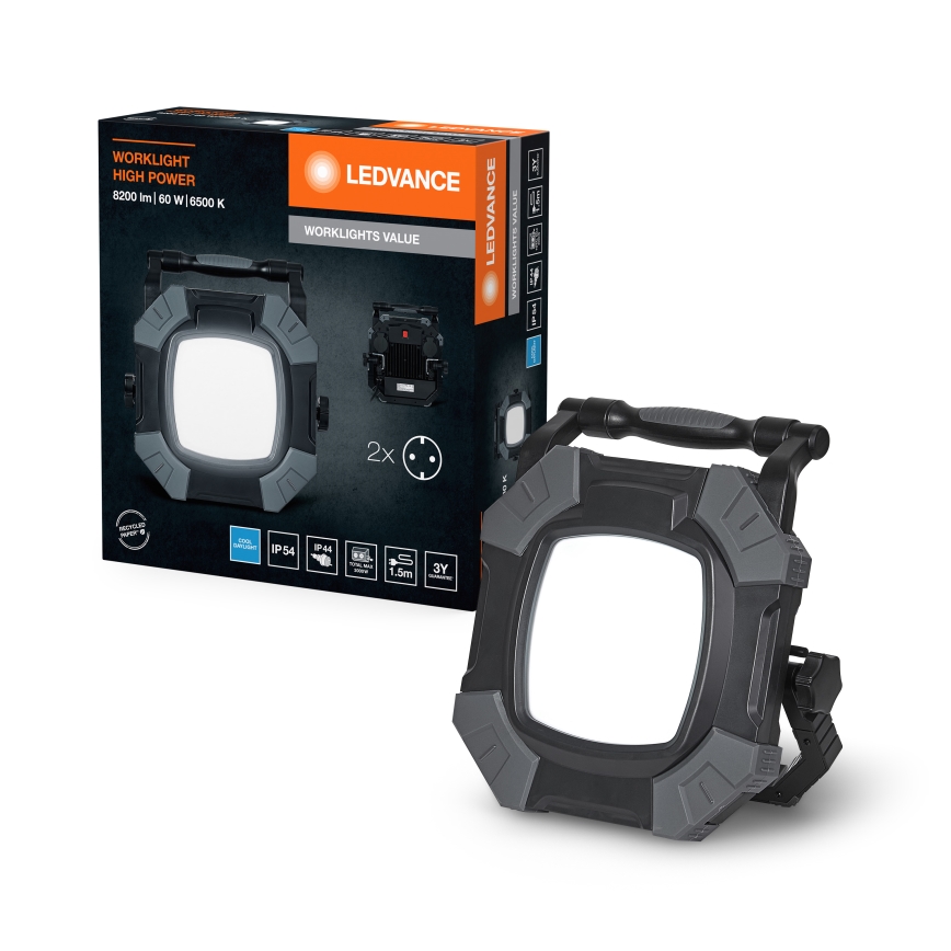 Ledvance - LED Prigušiva radna lampa sa 2 utičnice WORKLIGHT VALUE LED/60W/230V IP54