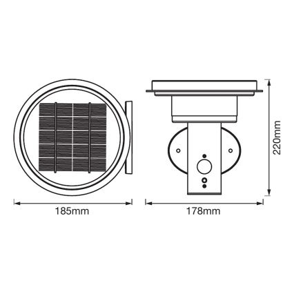 Ledvance - LED Prigušiva solarna lampa sa senzorom CIRCLE LED/6W/3,2V 2200 mAh IP44