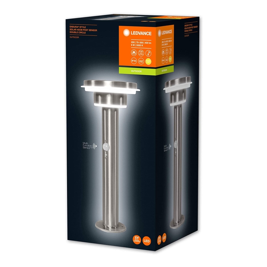 Ledvance - LED prigušiva solarna lampa sa senzorom CIRCLE LED/6W/3,2V 2200 mAh IP44