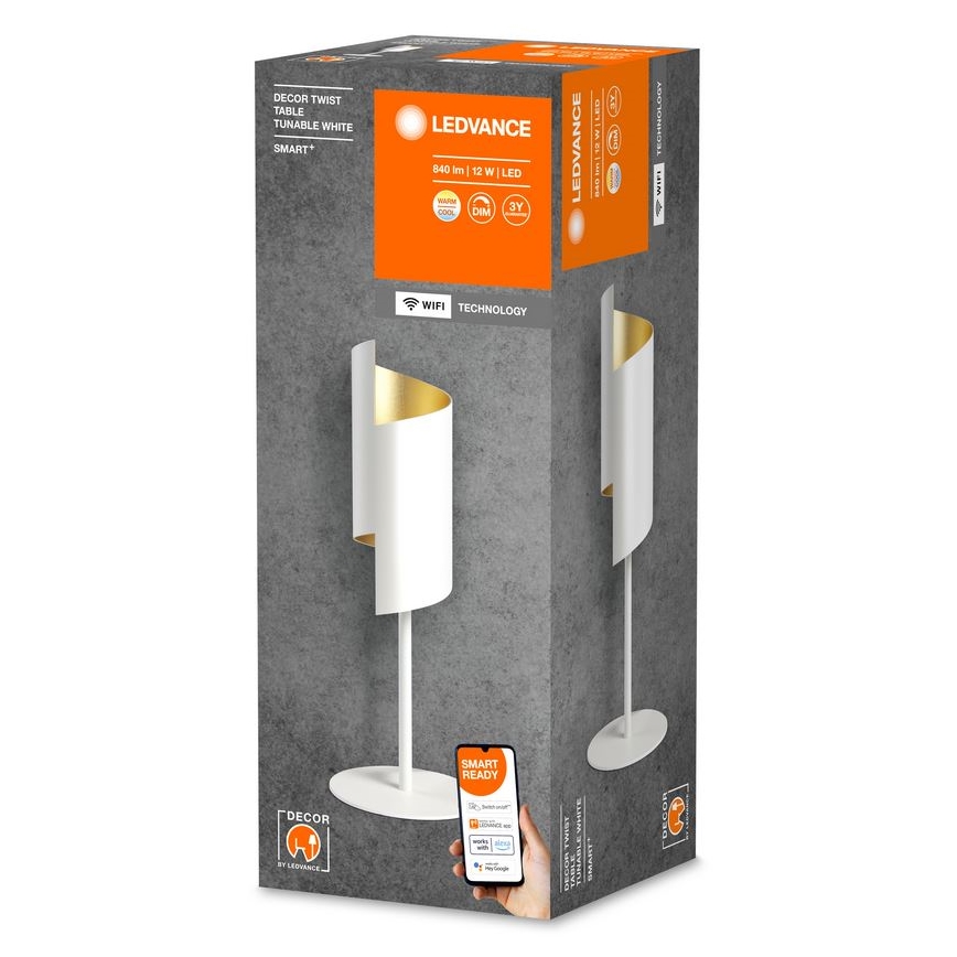 Ledvance - LED Prigušiva stona lampa SMART+ DECOR TWIST LED/12W/230V 3000-6500K Wi-Fi bela