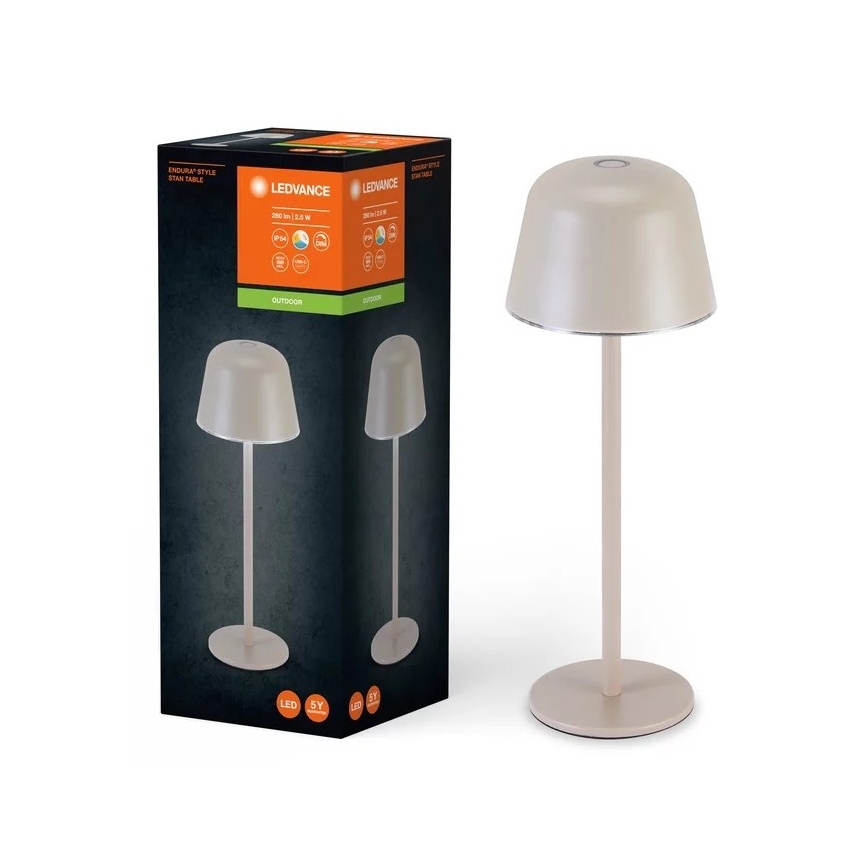 Ledvance - LED Prigušiva vanjska punjiva lampa TABLE LED/2,5W/5V IP54 bež