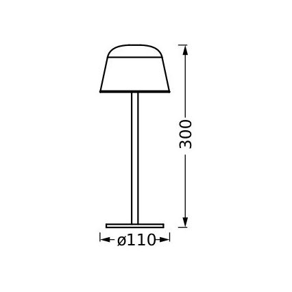 Ledvance - LED Prigušiva vanjska punjiva lampa TABLE LED/2,5W/5V IP54 crveno