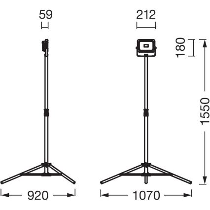 Ledvance - LED Prigušivi reflektor sa držačem WORKLIGHT TRIPOD LED/20W/3,7V IP54