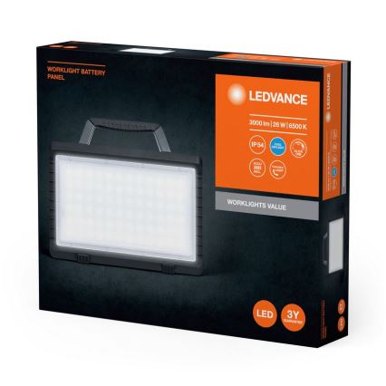 Ledvance - LED Prigušivi spoljni punjivi reflektor WORKLIGHT BATTERY LED/26W/5V IP54