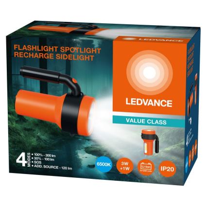 Ledvance - LED punjiva baterijska lampa sa power bankom FLASHLIGHT LED/3W/5V 2400mAh