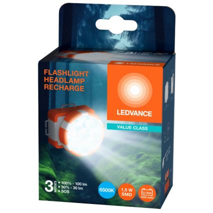 Ledvance - LED Punjiva čeona lampa FLASHLIGHT LED/1,5W/5V 1200mAh
