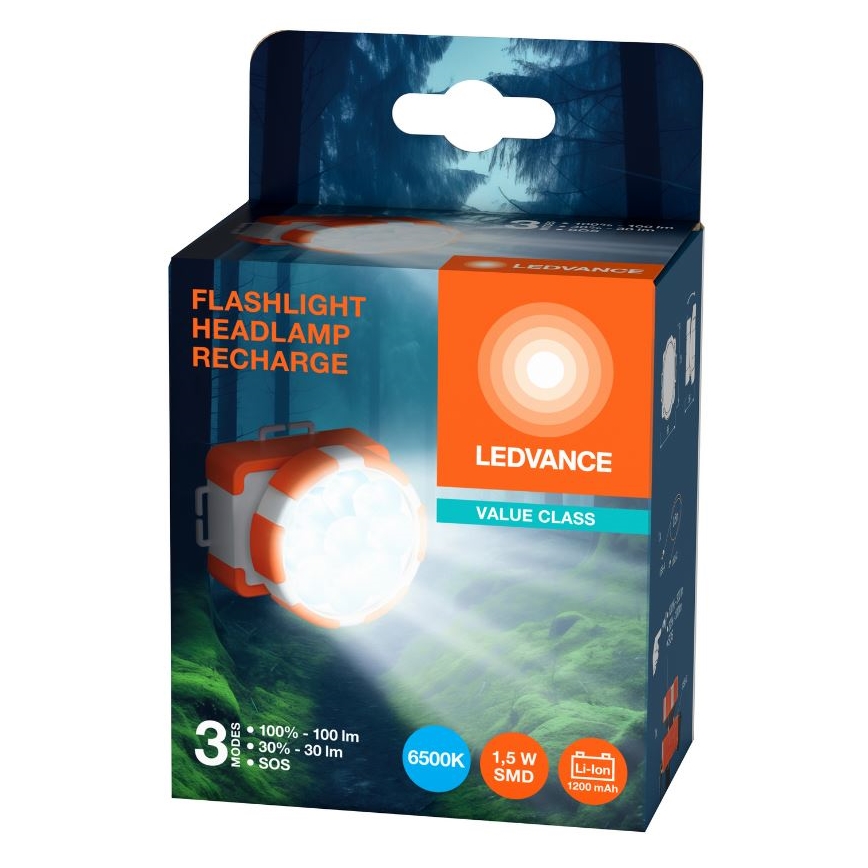 Ledvance - LED Punjiva čeona lampa FLASHLIGHT LED/1,5W/5V 1200mAh