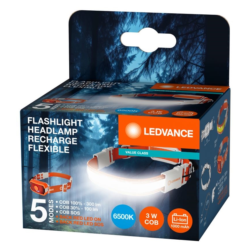 Ledvance - LED Punjiva čeona lampa FLASHLIGHT LED/3W/5V 1000mAh