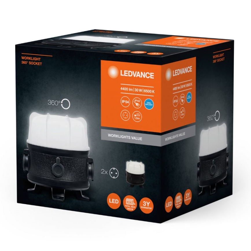 Ledvance - LED Radna baterijska lampa sa 2 utičnice WORKLIGHT SOCKET LED/30W/230V IP54