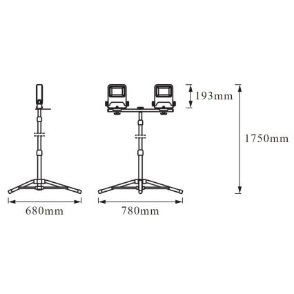 Ledvance - LED Reflektor sa ručkom TRIPOD 2xLED/30W/230V IP65