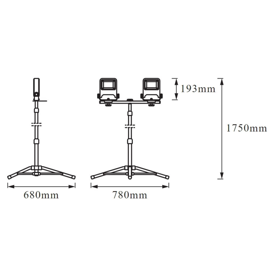 Ledvance - LED Reflektor sa ručkom TRIPOD 2xLED/30W/230V IP65