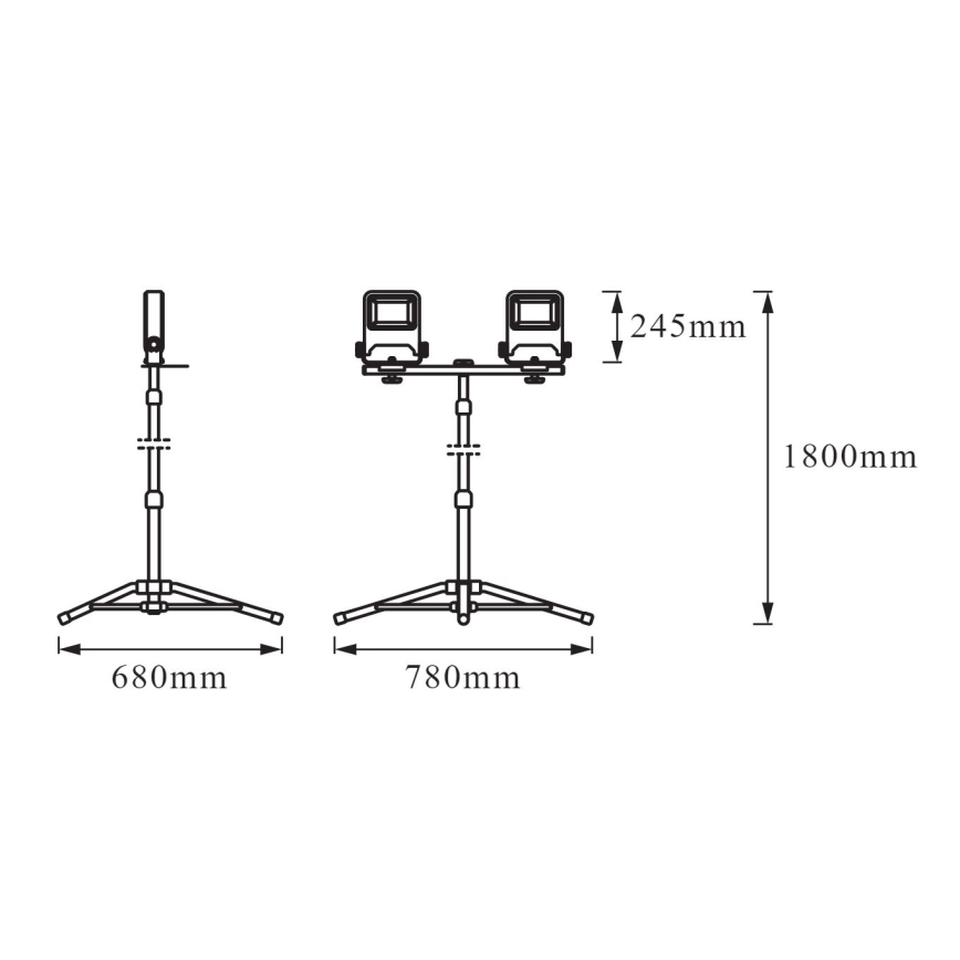 Ledvance - LED Reflektor sa ručkom TRIPOD 2xLED/50W/230V IP65