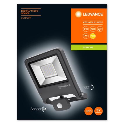 Ledvance - LED reflektor sa senzorom ENDURA LED/50W/230V IP44
