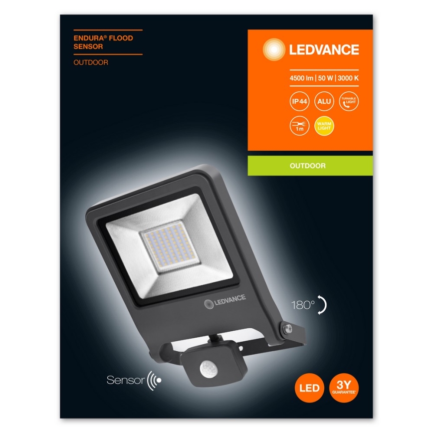 Ledvance - LED reflektor sa senzorom ENDURA LED/50W/230V IP44