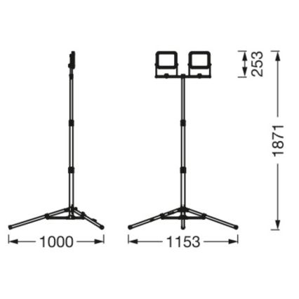 Ledvance - LED spoljašnji reflektor sa stalkom WORKLIGHT TRIPOD 2xLED/30W/230V 6500K IP65
