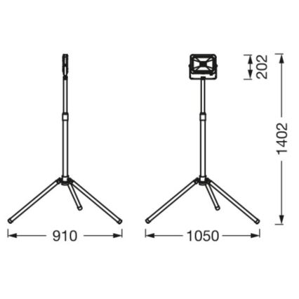 Ledvance - LED spoljašnji reflektor sa stalkom WORKLIGHT TRIPOD LED/30W/230V 6500K IP65