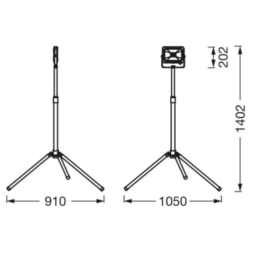 Ledvance - LED spoljašnji reflektor sa stalkom WORKLIGHT TRIPOD LED/30W/230V 6500K IP65