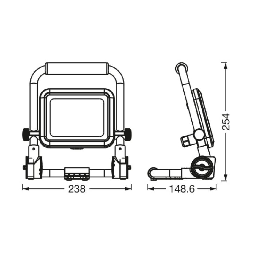 Ledvance - LED Spoljni reflektor WORKLIGHT R-STAND LED/20W/230V 6500K IP54