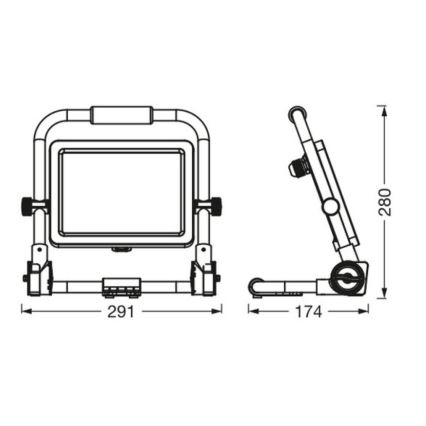 Ledvance - LED Spoljni reflektor WORKLIGHT R-STAND LED/50W/230V 6500K IP65