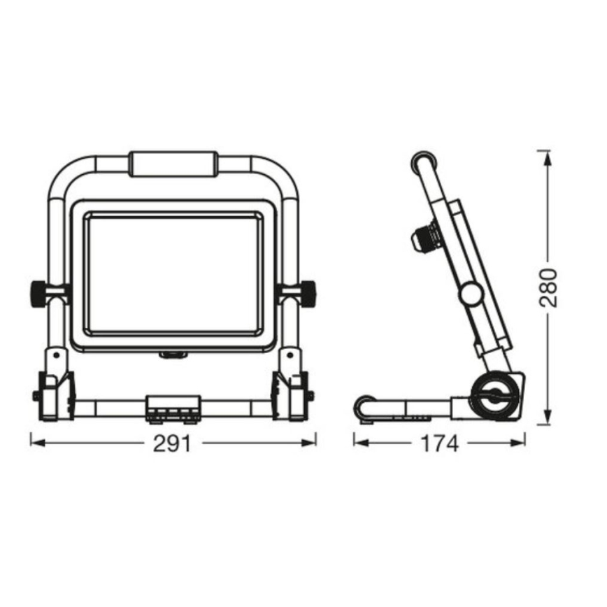 Ledvance - LED Spoljni reflektor WORKLIGHT R-STAND LED/50W/230V 6500K IP65