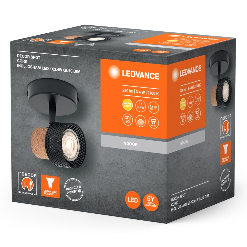 Ledvance - LED Reflektorska lampa DECOR CORK 1xGU10/3,4W/230V