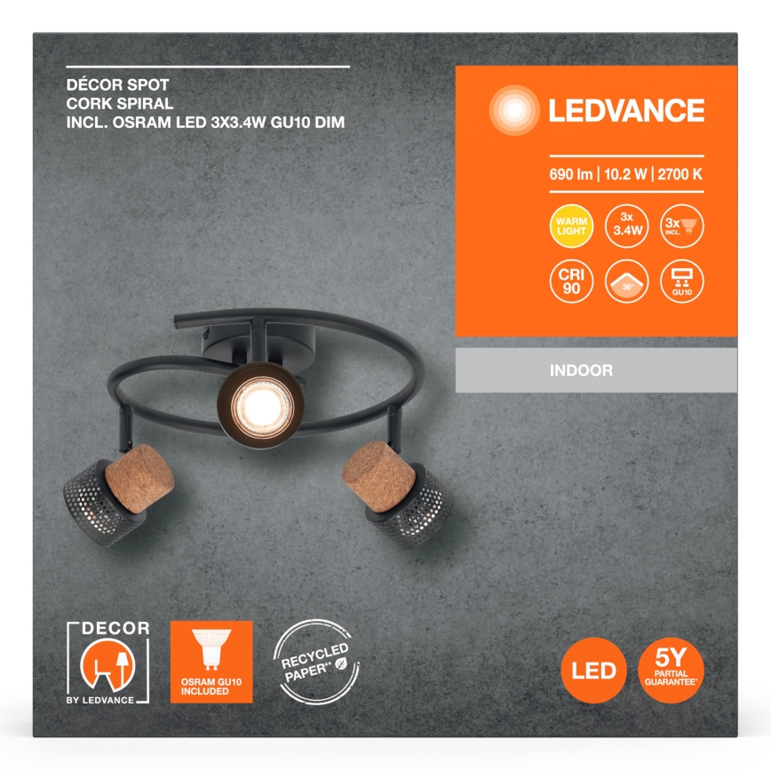 Ledvance - LED Reflektorska lampa DECOR CORK 3xGU10/3,4W/230V