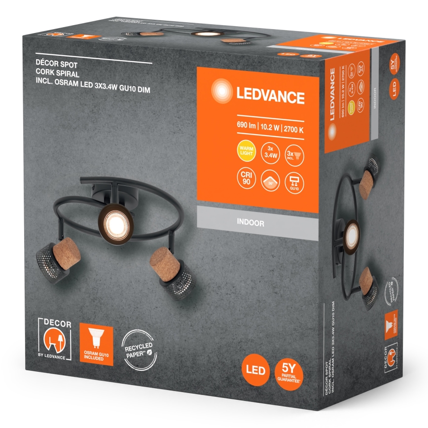 Ledvance - LED Reflektorska lampa DECOR CORK 3xGU10/3,4W/230V
