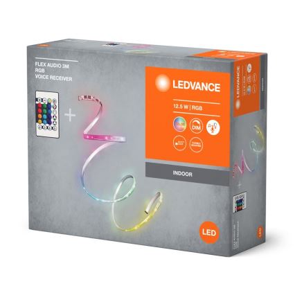 Ledvance - LED RGB prigušiva traka FLEX AUDIO 3m LED/12,5W/230V + daljinski upravljač