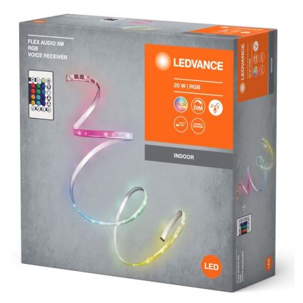 Ledvance - LED RGB Prigušiva traka FLEX AUDIO 5m LED/20W/230V + Daljinski upravljač