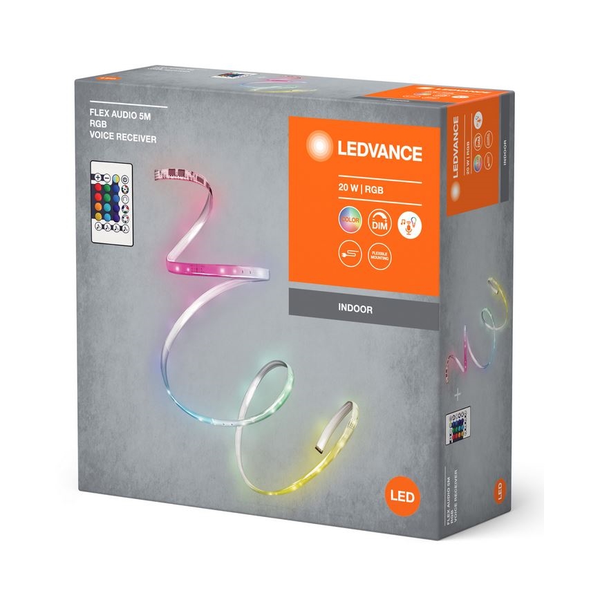 Ledvance - LED RGB Prigušiva traka FLEX AUDIO 5m LED/20W/230V + Daljinski upravljač