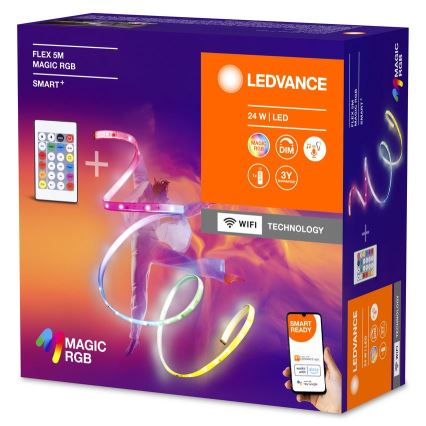 Ledvance - LED RGB prigušiva traka SMART+ MAGIC FLEX 5m LED/24W/230V Wi-Fi + daljinski upravljač