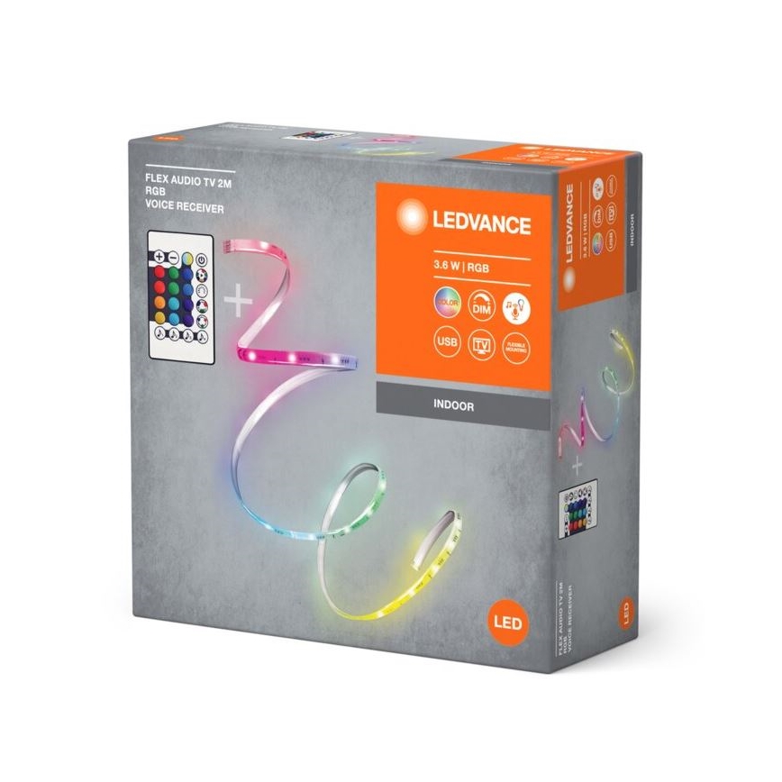 Ledvance - LED RGB Prigušiva traka za TV FLEX AUDIO 2m LED/3,6W/5V + Daljinski upravljač
