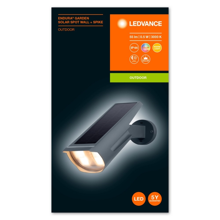 Ledvance - LED RGB Solarna lampa sa senzorom ENDURA LED/0,5W/3,6V 1200 mAh IP44