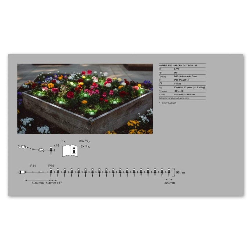 Ledvance - LED RGB spoljašnje dekorativno svetlo SMART+ DOT 18xLED/4W/230V IP65 Wi-Fi