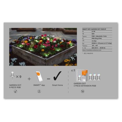 Ledvance - LED RGB spoljni produžni set SMART+ DOT 9xLED/2,5W/230V IP65 Wi-Fi