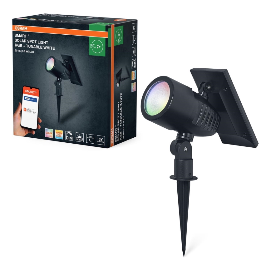 Ledvance - LED RGBW prigušiva solarna lampa SMART+ SOLAR LED/0,6W/3,7V 2000 mAh 3000-6500K IP44