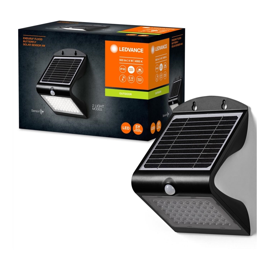 Ledvance - LED Solarna zidna lampa sa senzorom BUTTERFLY LED/4W/3,7V IP65