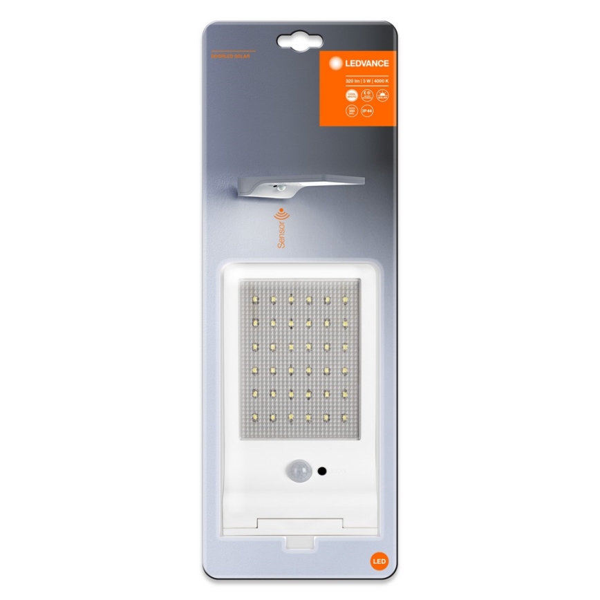 Ledvance - LED Solarna zidna lampa sa senzorom DOORLED LED/3W/3,3V 2000 mAh IP44