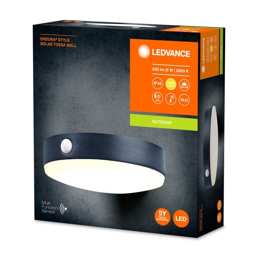 Ledvance - LED Solarna zidna lampa sa senzorom ENDURA STYLE LED/6W/3,7V 1420 mAh IP44